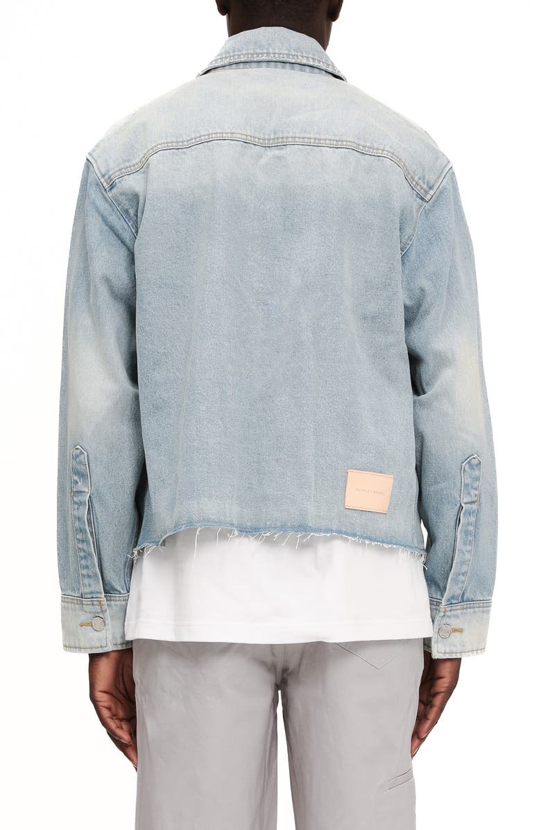 PURPLE BRAND Cutoff Denim Shirt Jacket, Alternate, color, Light Indigo