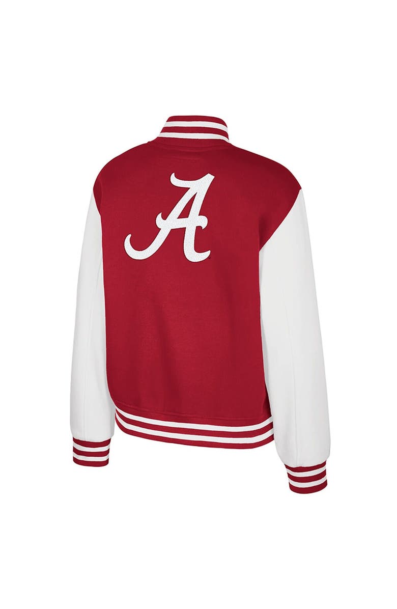 COLOSSEUM Women's Colosseum Crimson Alabama Crimson Tide French Baguette Full Snap Fleece Jacket, Alternate, color, Crimson
