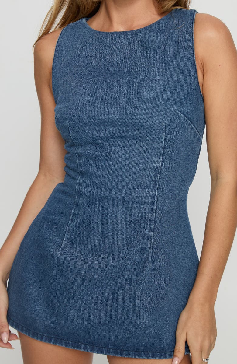 Princess Polly Ainsleigh Denim Minidress, Alternate, color, Mid Blue Wash