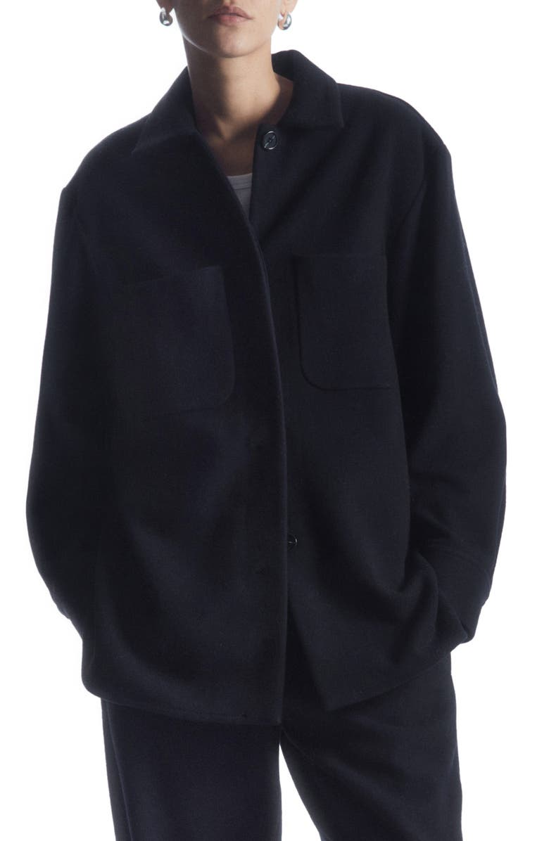 COS Boiled Wool Overshirt, Main, color, 