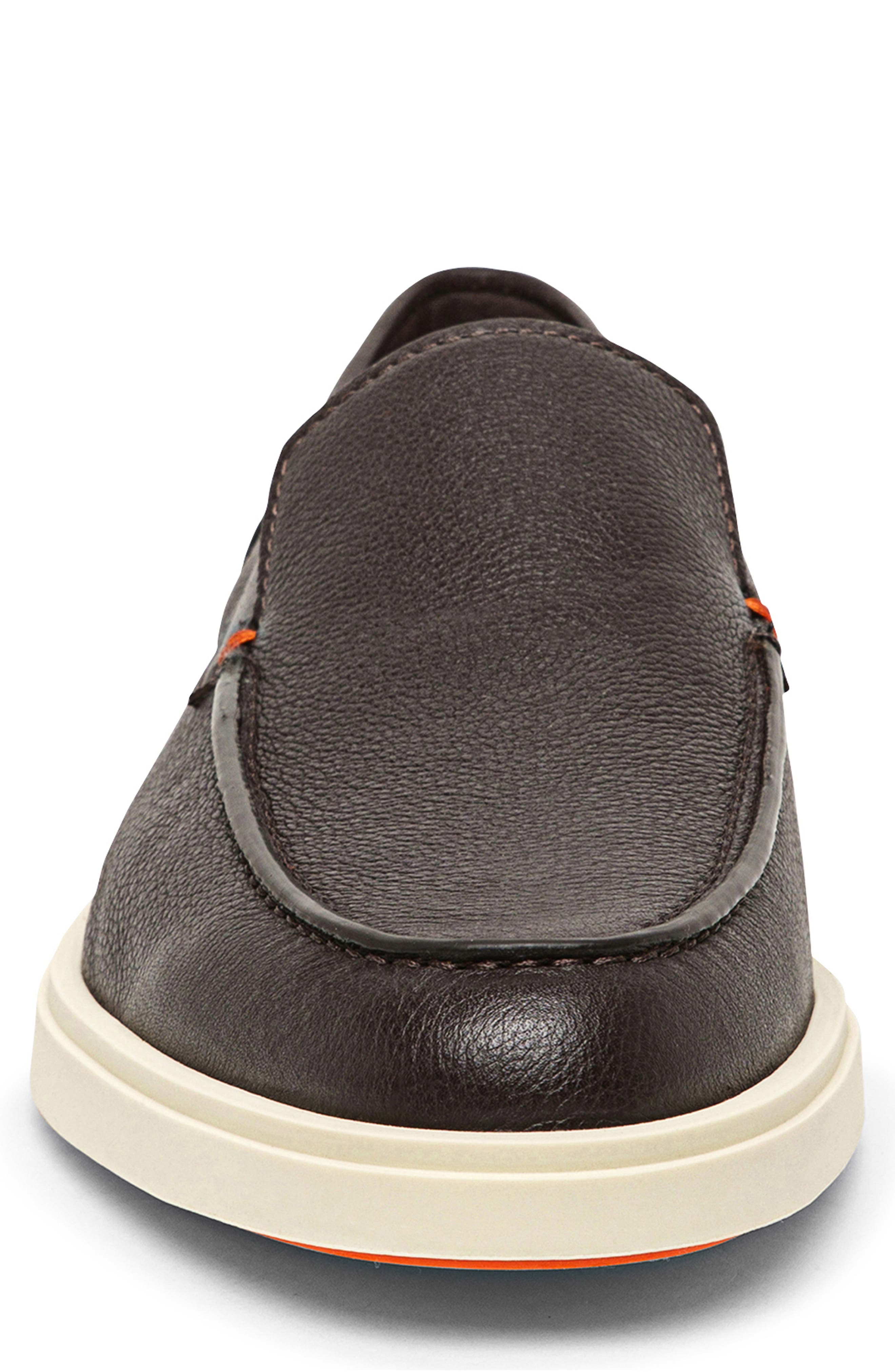 Santoni Botanist Slip-On Shoe, Alternate, color, Dark Brown Leather