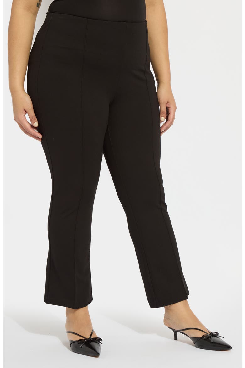 'Lyssentials Elysse Stretch Ponte Ankle Pants, Main, color, BLACK