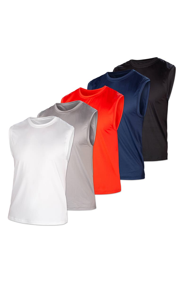 LOUNGEHERO Pack of 5 Athletic Tank, Main, color,