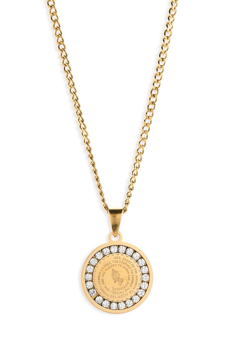 Bracha Prayer Pendant Necklace, Main, color, Gold