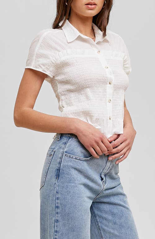 WISHLIST WISHLIST BUTTON FRONT SHIRRED TOP 