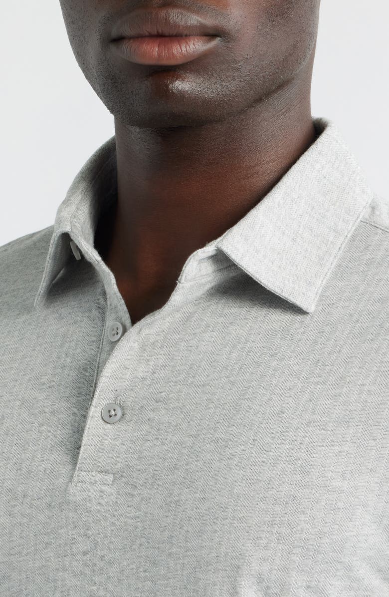 Robert Barakett Monolif Stripe Long Sleeve Polo, Alternate, color, Light Grey