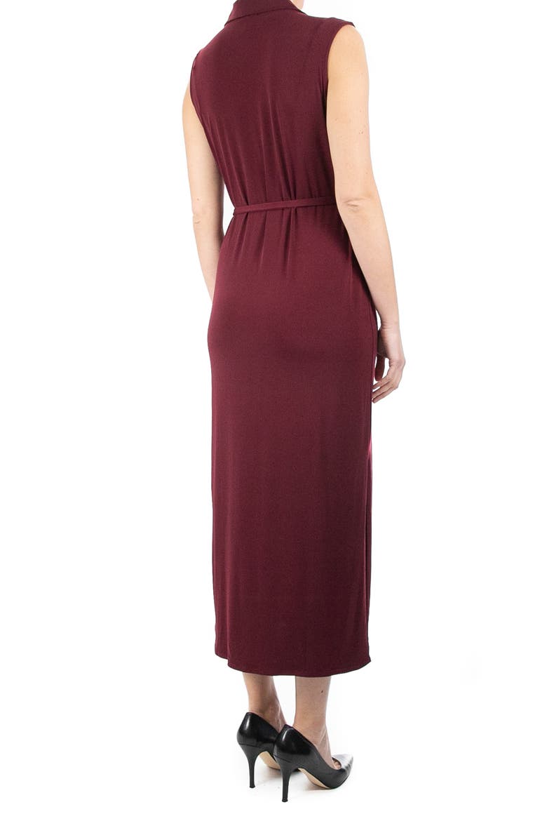 Button Front Midi Shirt Dress, Alternate, color, DEEP WINE