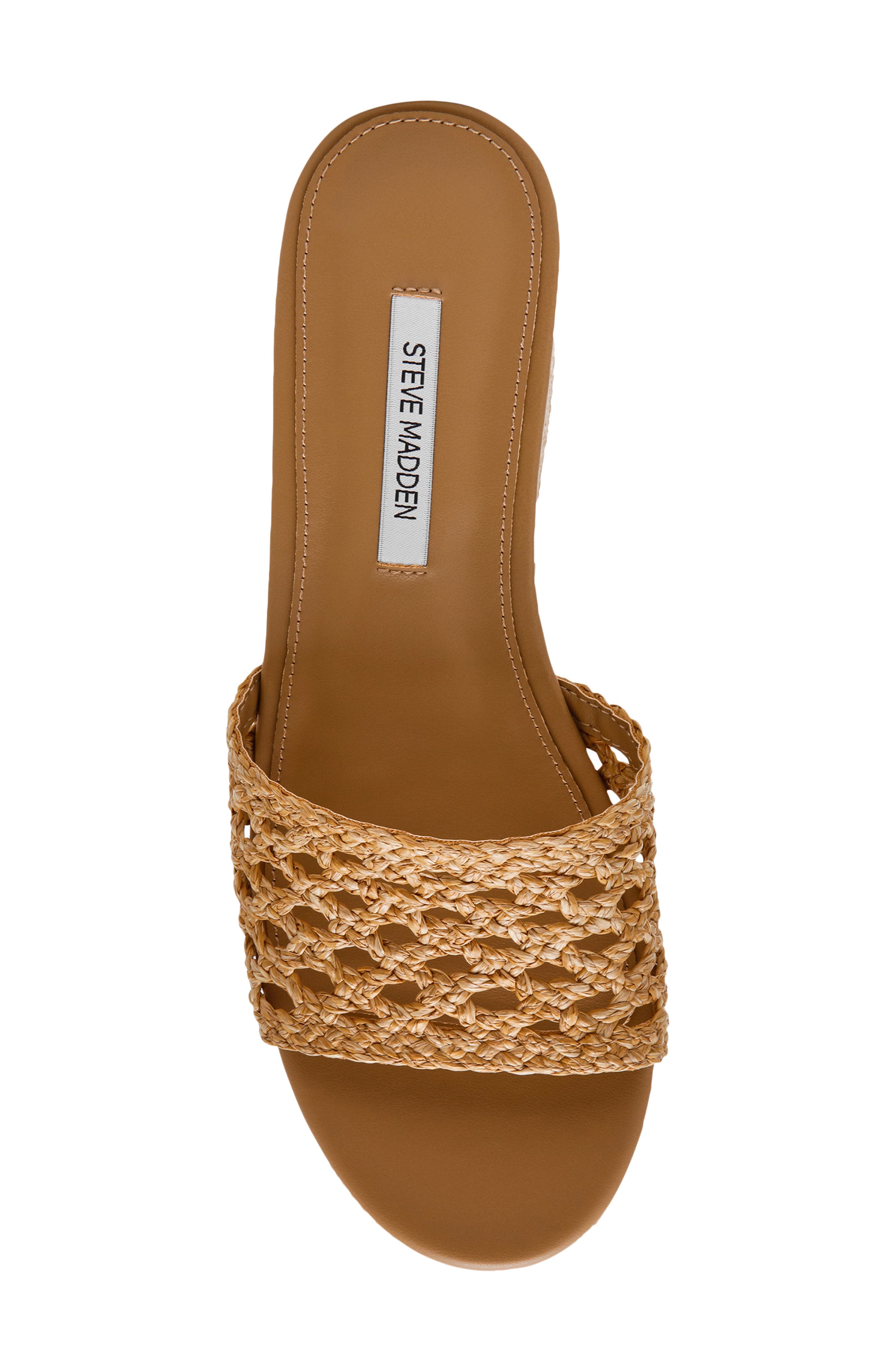 Steve Madden Torch Platform Slide Sandal, Alternate, color, Natural Raffia