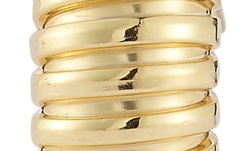 Chloe & Madison Chloe And Madison Ribbed Hoop Earrings In Gold