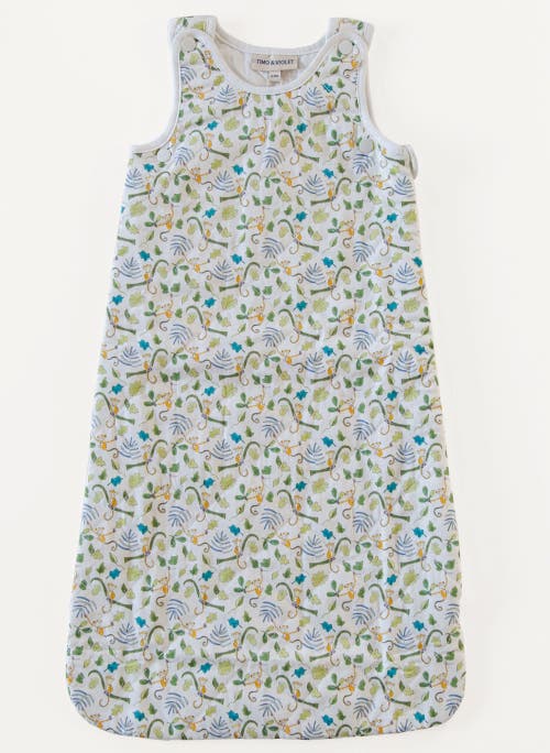 Timo & Violet Happy Monkey Sleep Sack In White