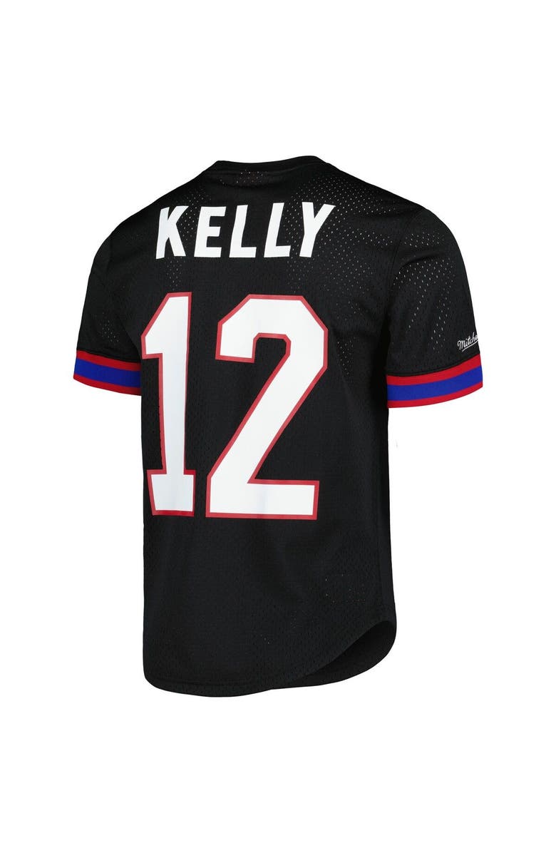 Mitchell & Ness Men's Mitchell & Ness Jim Kelly Black Buffalo Bills Retired Player Name & Number Mesh Top, Alternate, color, 