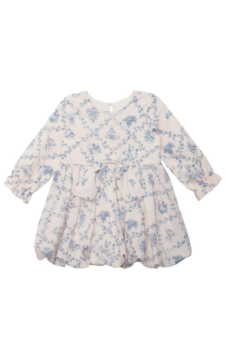 Mabel + Honey Mabel and Honey Toddler Long-Sleeve Blue Toile Princess Dress with Bow., Main, color, Blue