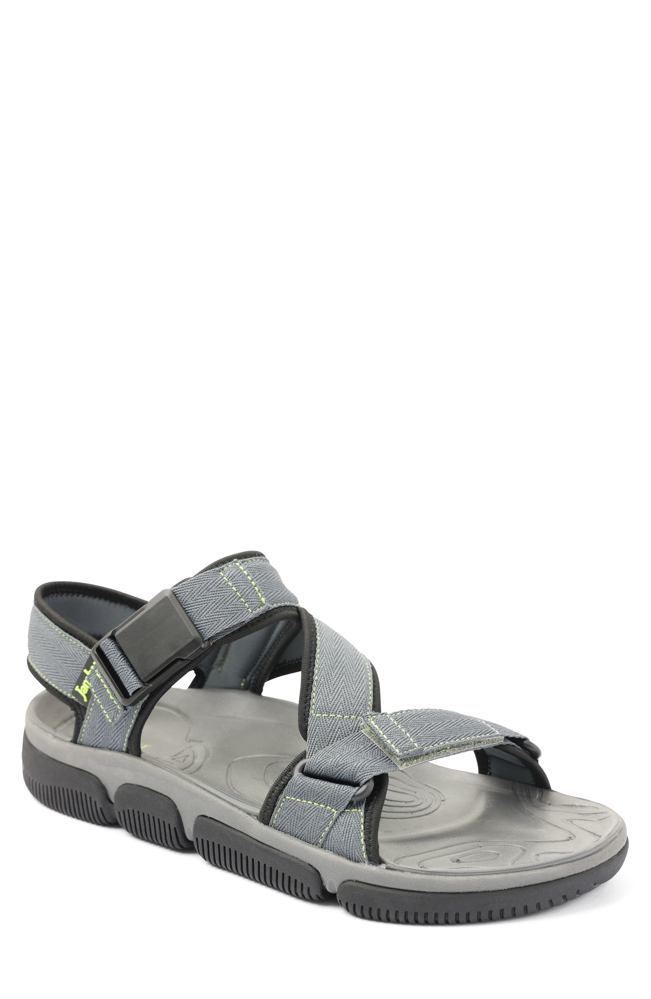 Trail Glide Slingback Sandal, Main, color, GREY/ VOLT