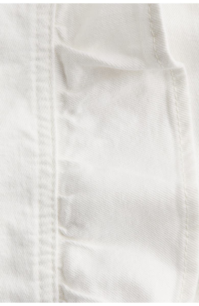 H&M Frill-trimmed Denim Jacket, Alternate, color, White