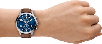 Bennett Multifunction Leather Strap Watch, 45mm