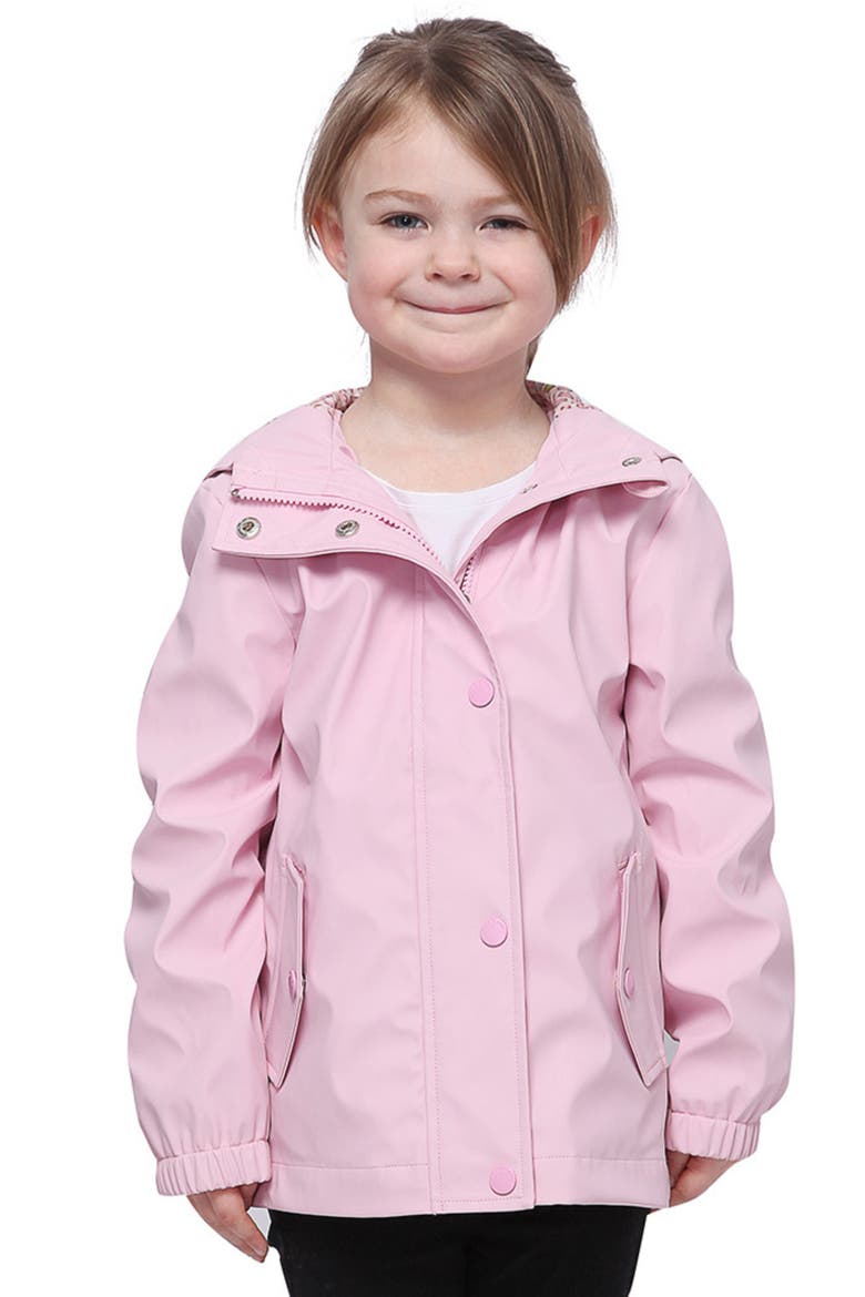 Kids' Waterproof Rain Coat Rubberized Jacket, Main, color, Seashell Pink