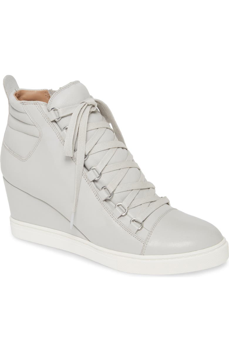 Linea Paolo Fenton Wedge Sneaker, Main, color, Light Grey Leather