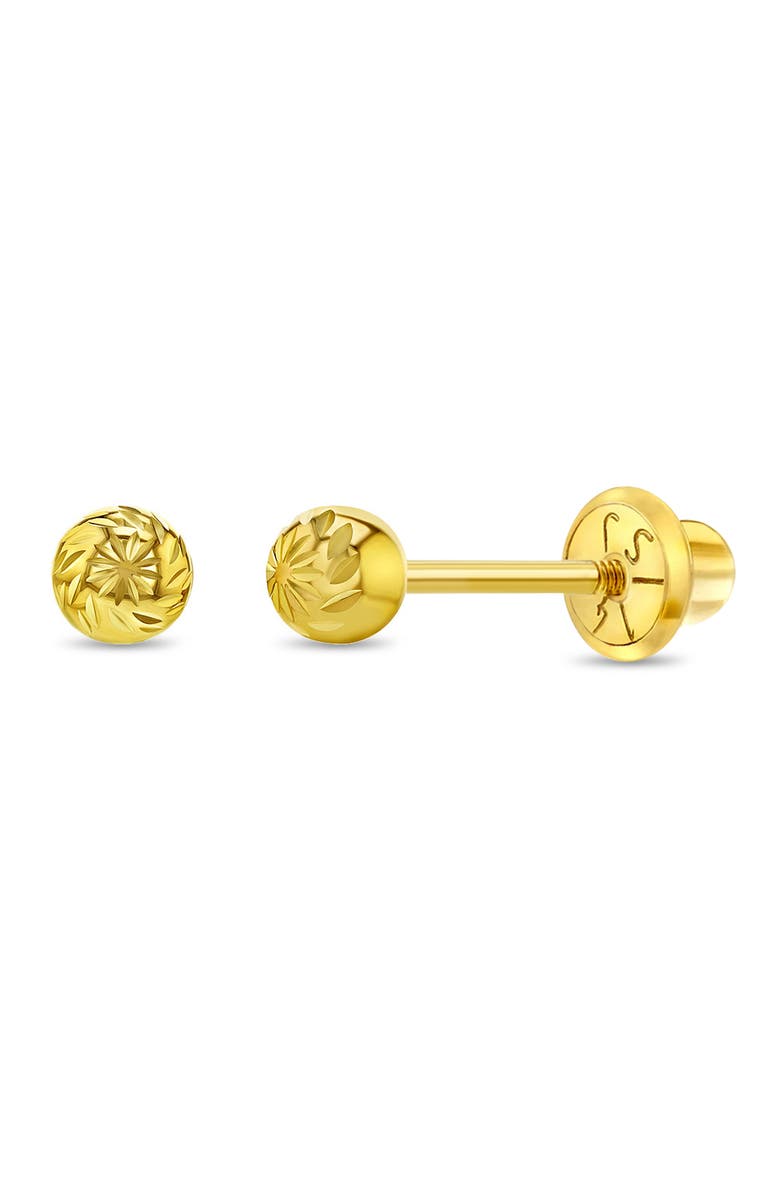 In Season Jewelry 14k Diamond Cut Ball Earrings, Main, color, Gold