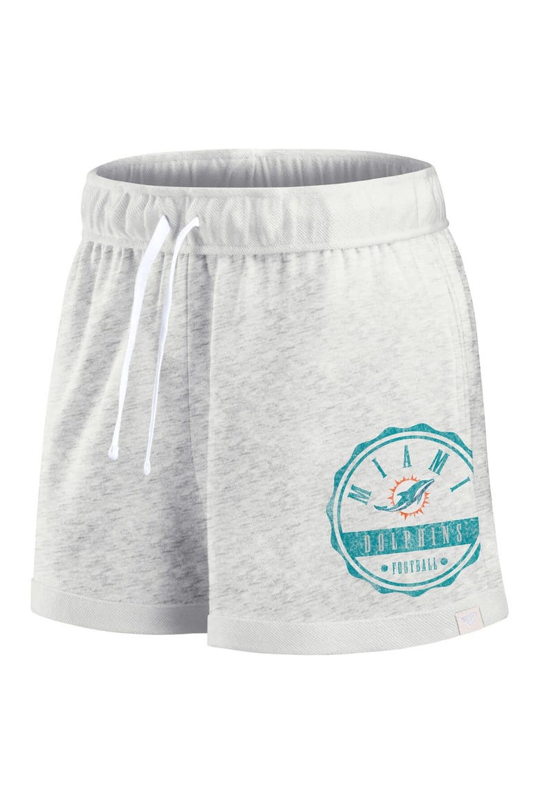 Women's Fanatics Branded Oatmeal Miami Dolphins Vintage Badge Shorts, Alternate, color, Oatmeal