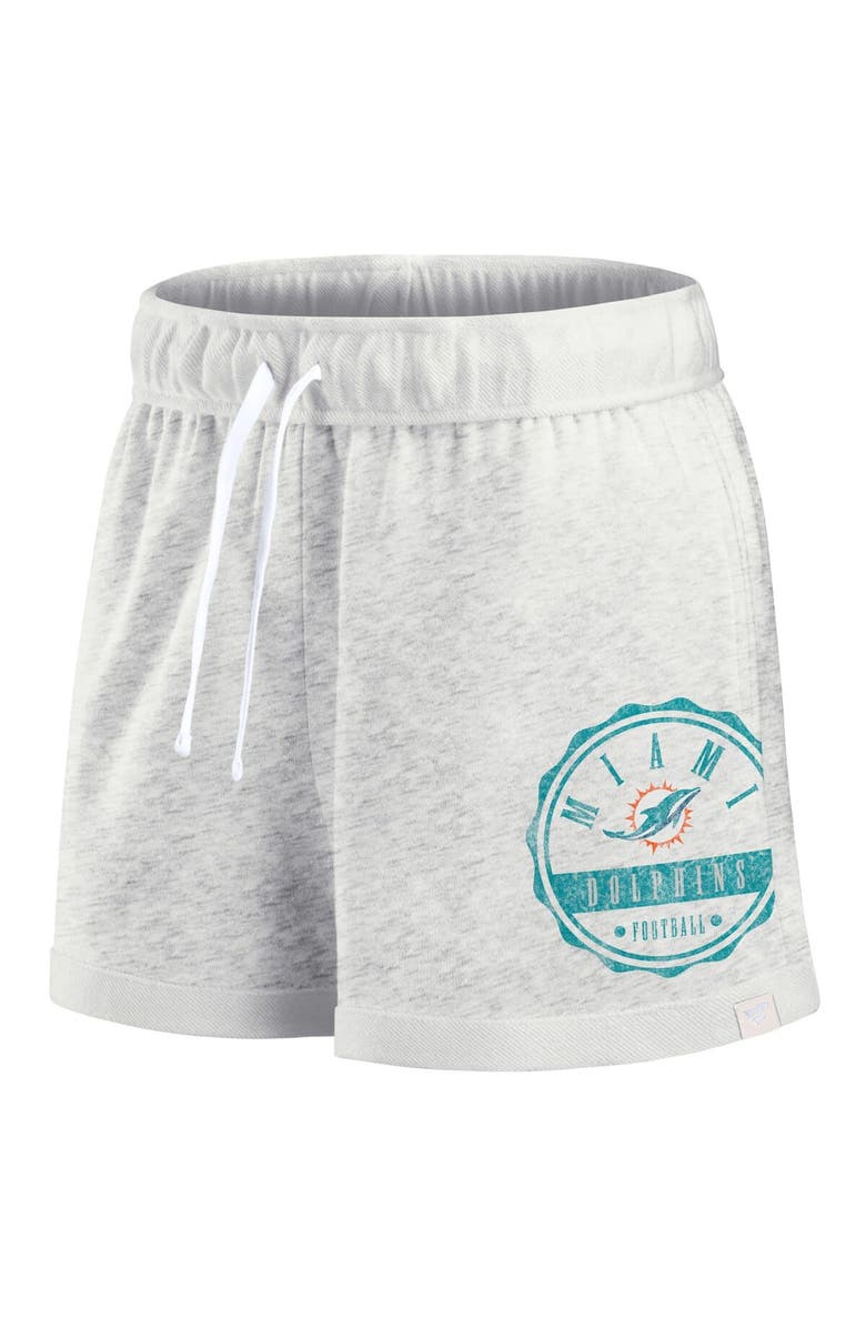 FANATICS Women's Fanatics Branded Oatmeal Miami Dolphins Vintage Badge Shorts, Alternate, color, Oatmeal