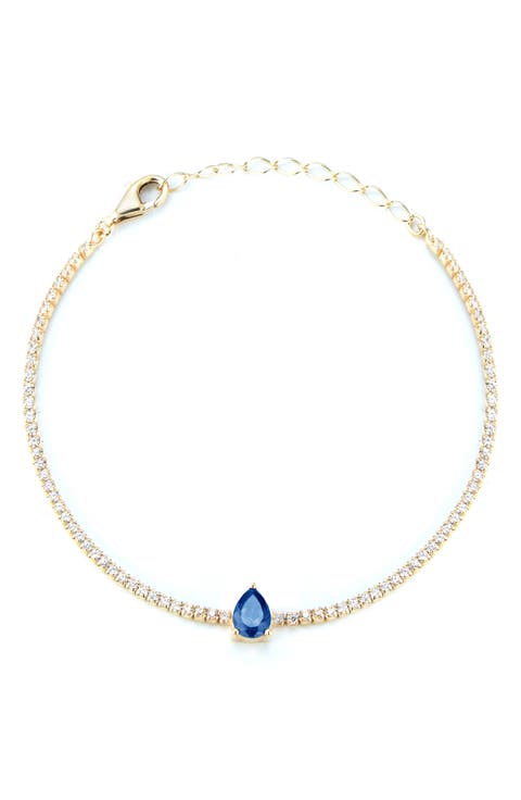 14K Gold Plated Sterling Silver Cubic Zirconia Tennis Bracelet
