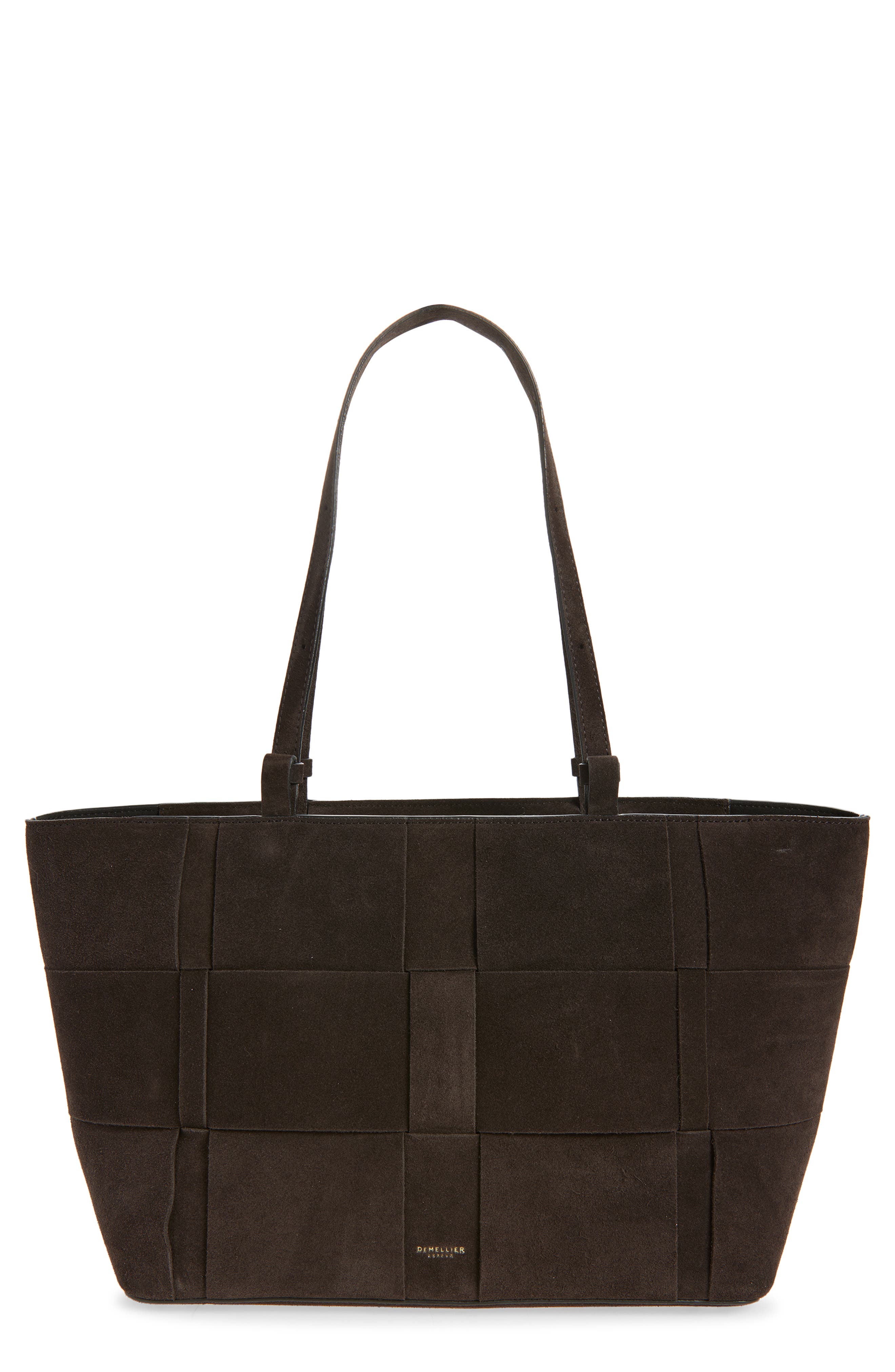DeMellier The Florence Woven Leather Tote, Main, color, Dark Chocolate