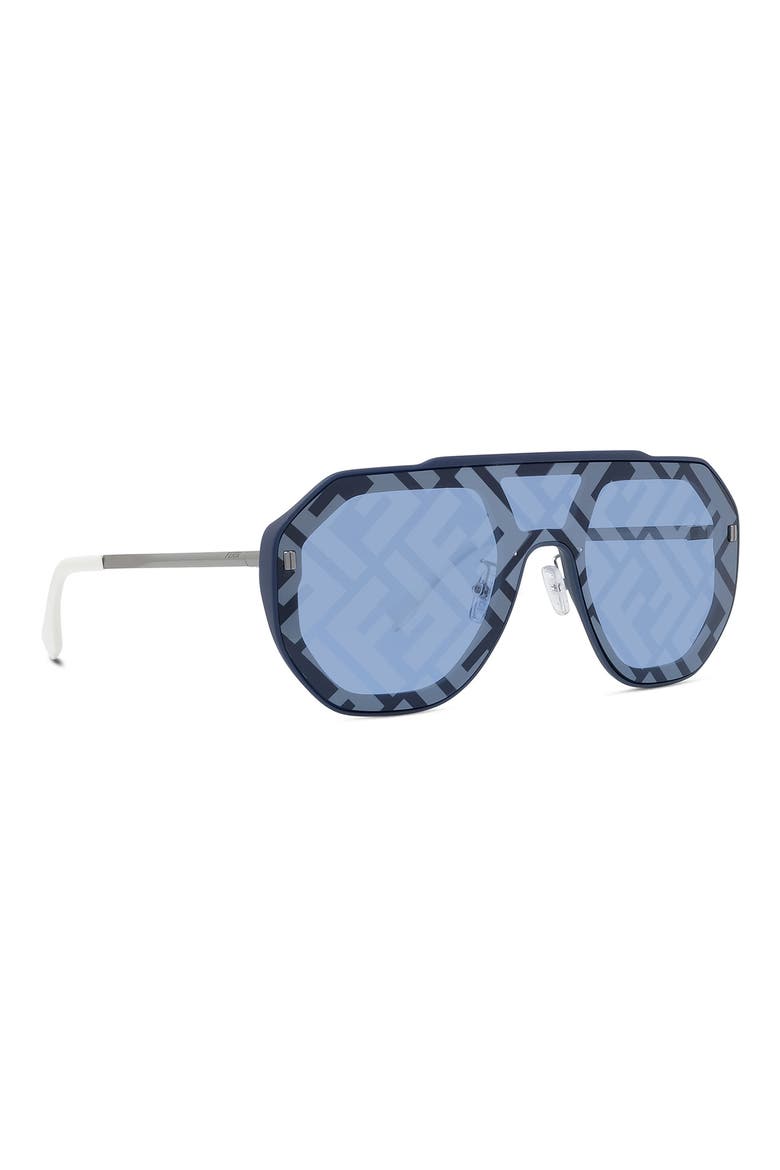 FF Fendi Evolution Mask Sunglasses, Alternate, color, MATTE DARK RUTH / BLU MIRROR