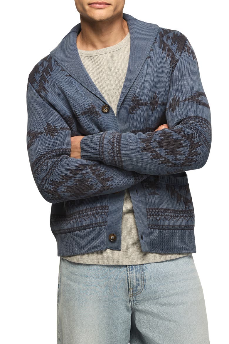 Southwestern Shawl Cardigan, Main, color, VINTAGE INDIGO