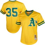 Mitchell & Ness Men's Mitchell & Ness Rickey Henderson Yellow Oakland Athletics Cooperstown Mesh Batting Practice Jersey