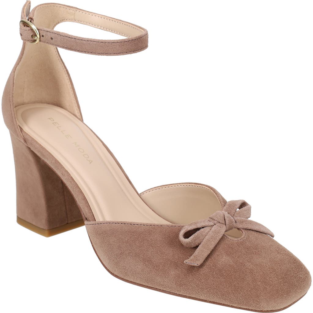 Pelle Moda Heleen Ankle Strap Pump In Brown