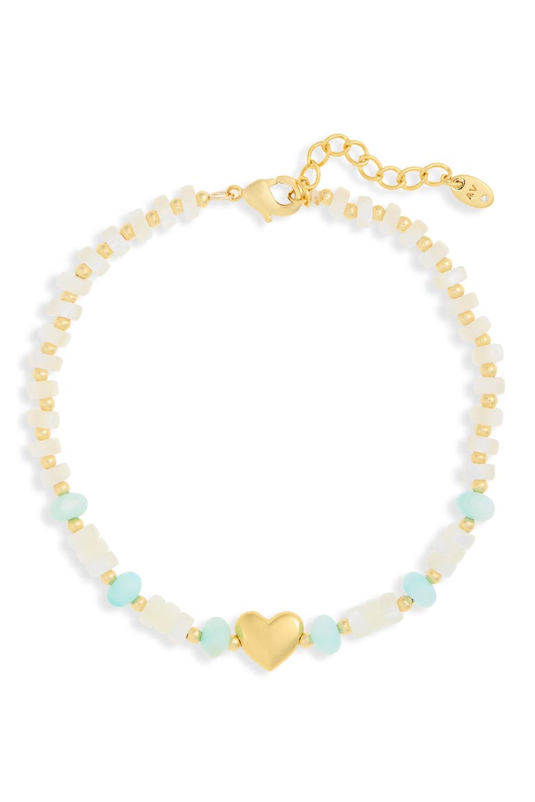 Beaded Heart Bracelet, Main, color, GOLD