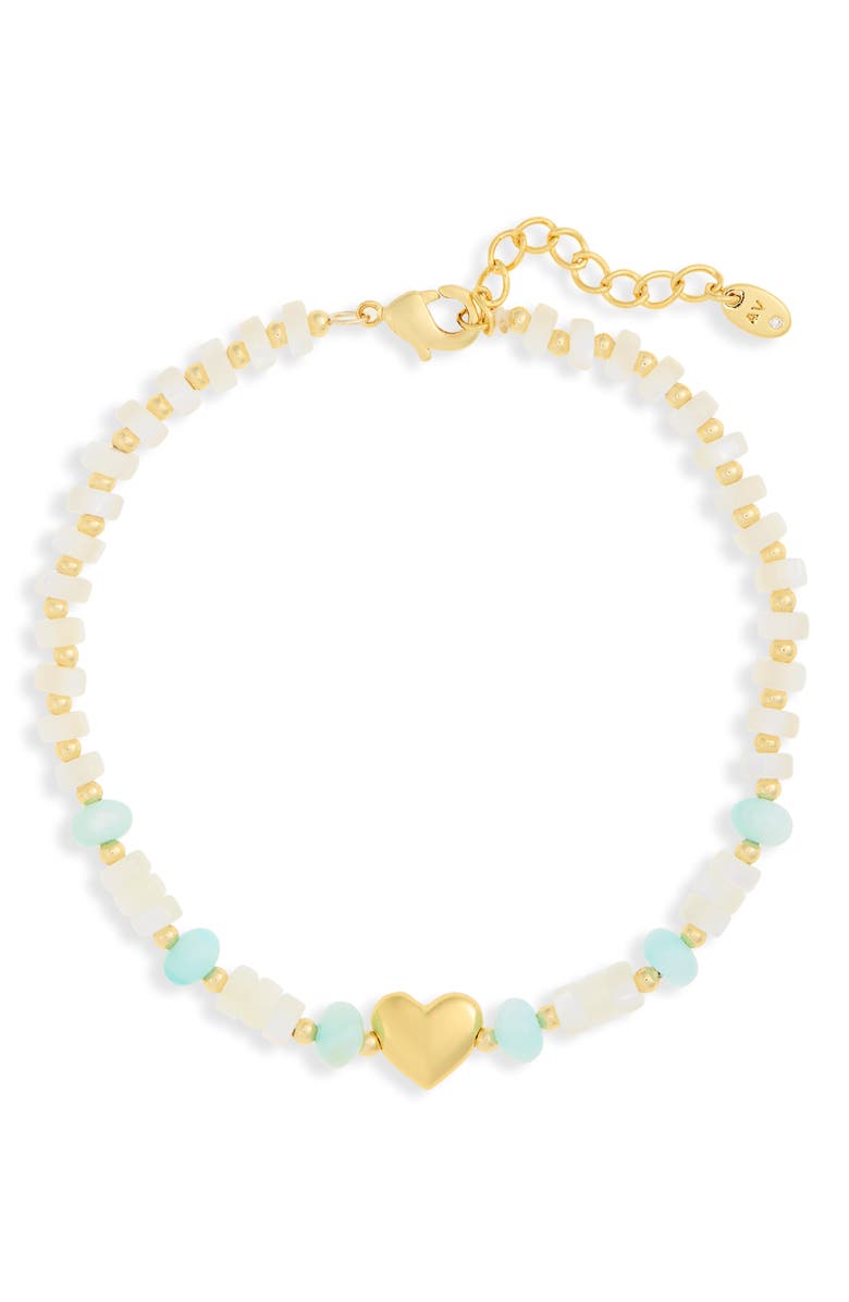 ARGENTO VIVO Beaded Heart Bracelet, Main, color, Gold