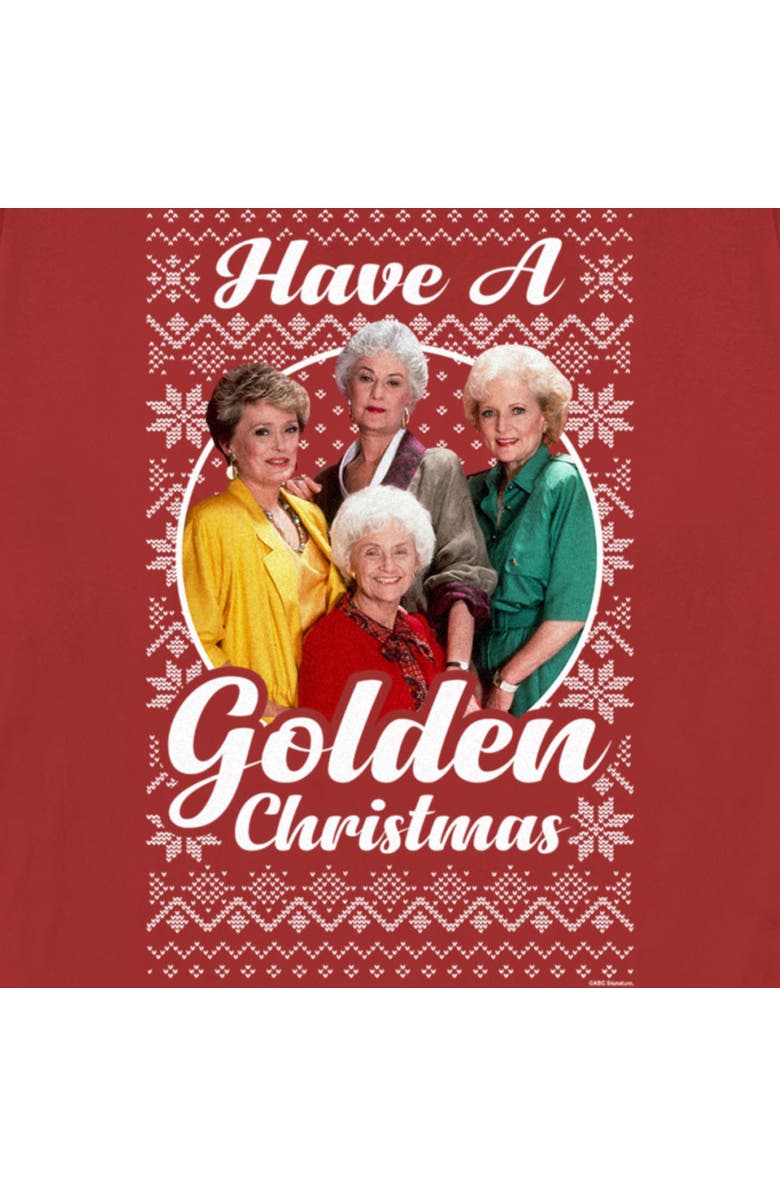The Golden Girls Women's The Golden Girls Ugly Christmas Portrait Graphic T-Shirt, Alternate, color, Red