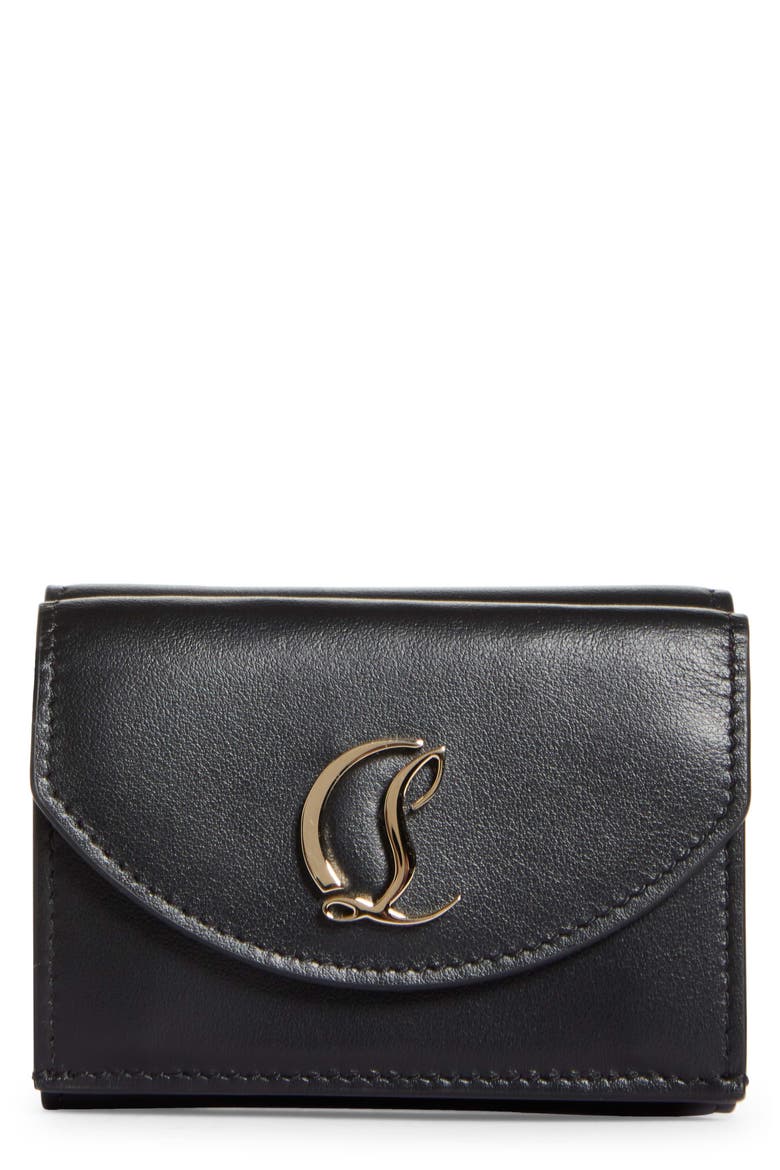 Loubi 54 Compact Leather Wallet, Main, color, BLACK/ GOLD