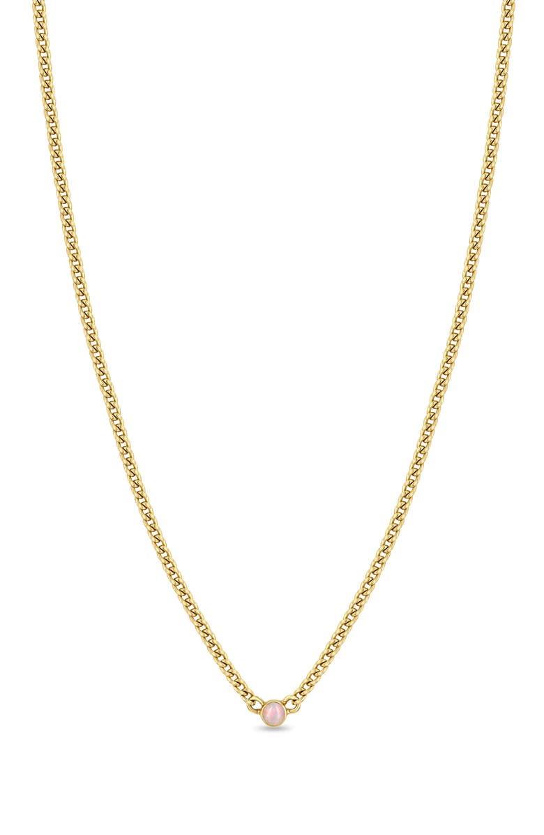 Zoë Chicco Opal Pendant Necklace, Main, color, Yellow Gold