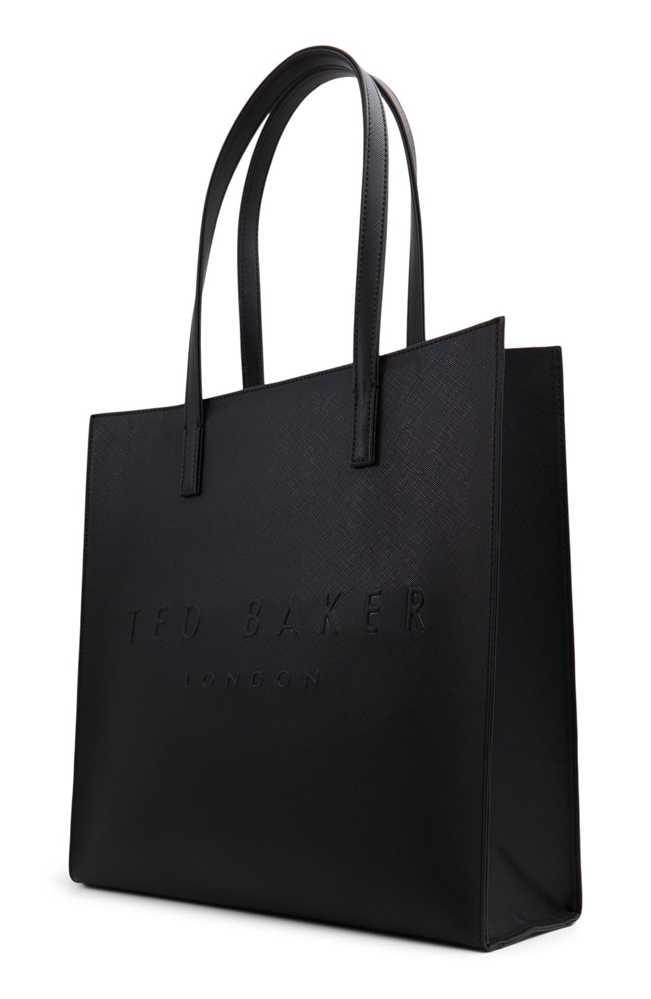 Ted Baker London Soocon Faux Leather Tote, Alternate, color, Black