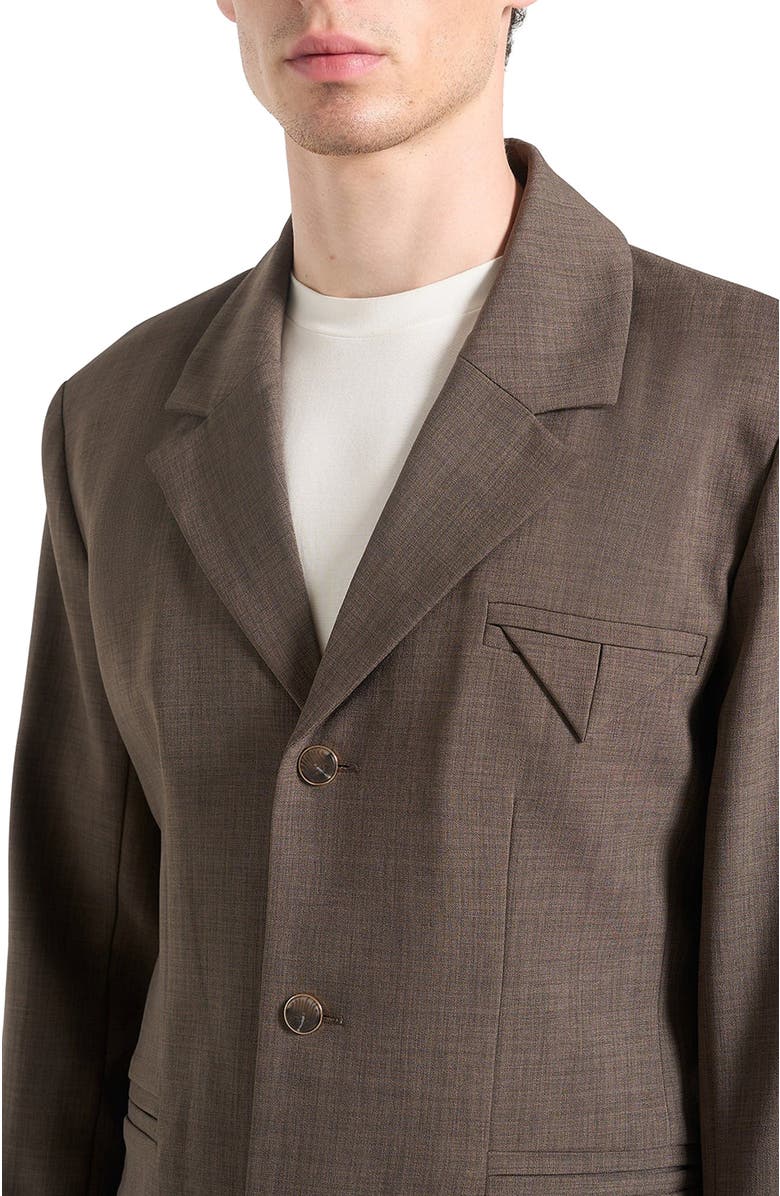 Manière De Voir Bastien Single Breasted Hatched Tailored Suit Jacket, Alternate, color,