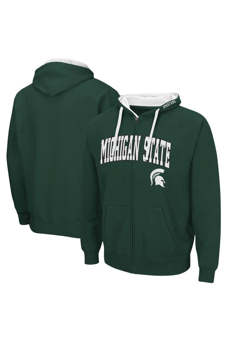 Men's Colosseum Green Michigan State Spartans Big & Tall Full-Zip Hoodie, Main, color, Green