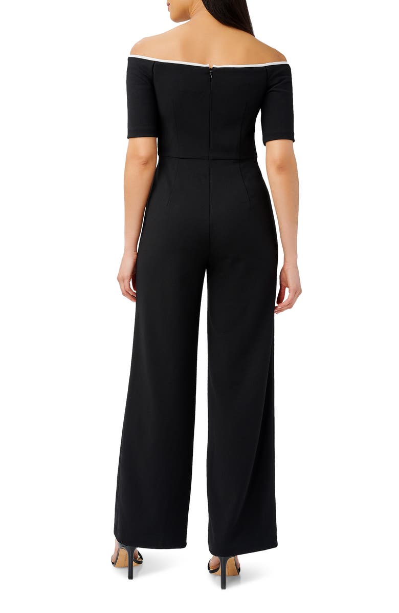 Adrianna Papell Tie Waist Knit Crepe Jumpsuit, Alternate, color, 