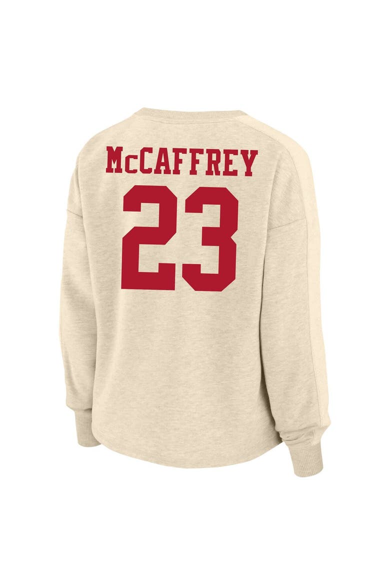 Women's Fanatics Branded Christian McCaffrey Oatmeal San Francisco 49ers Plus Size Name & Number Crew Pullover Sweatshirt, Alternate, color, Oatmeal