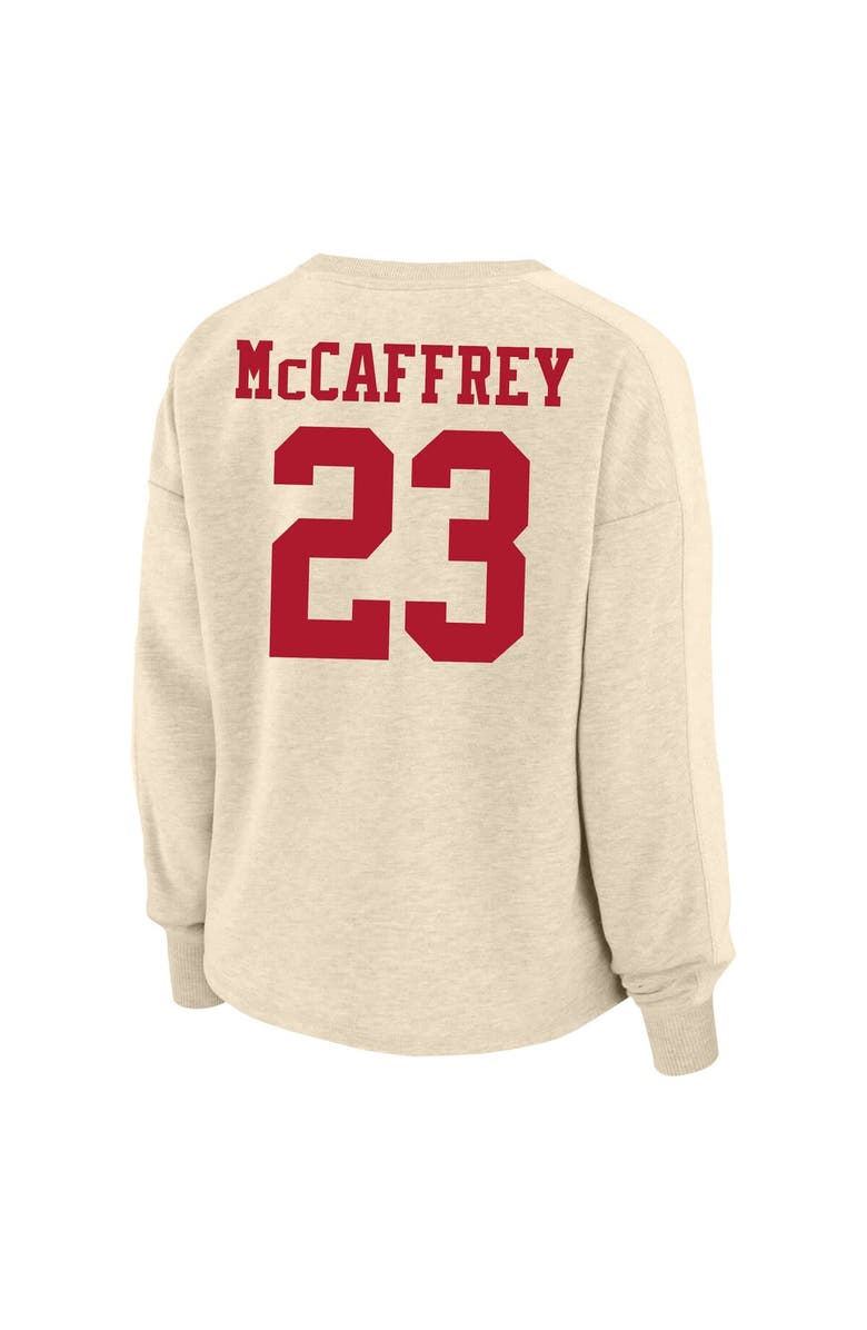 FANATICS Women's Fanatics Branded Christian McCaffrey Oatmeal San Francisco 49ers Plus Size Name & Number Crew Pullover Sweatshirt, Alternate, color, 