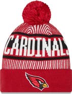 New Era Men's New Era Cardinal Arizona Cardinals Striped Cuffed Knit Hat with Pom