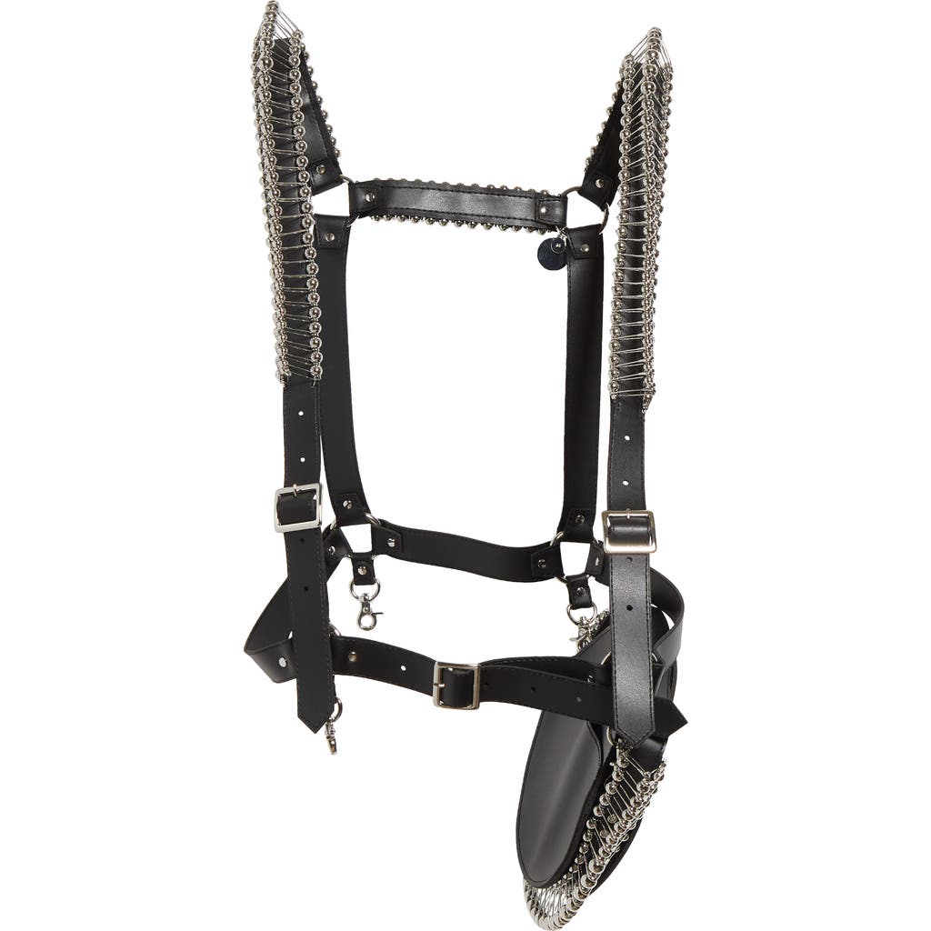 Noir Kei Ninomiya Faux Leather x Pin Harness in Black
