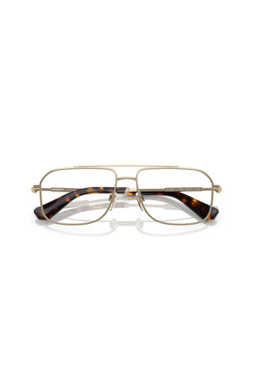 Burberry 56mm Rectangle Optical Glasses In Gold