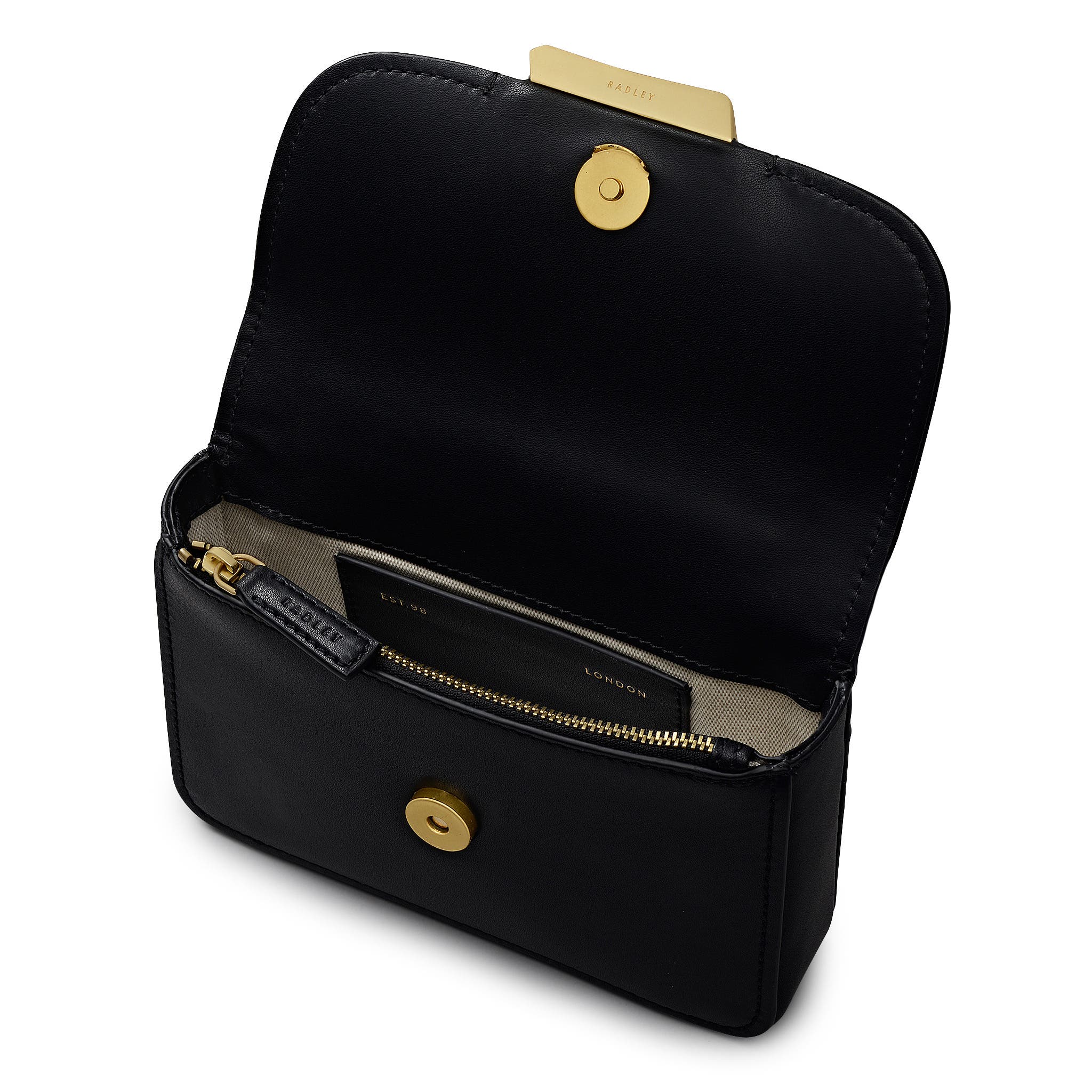 Radley The Belsize Mini Flapover Crossbody Bag, Alternate, color, Black