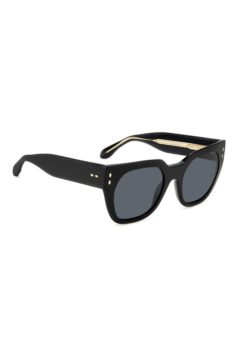53mm Square Sunglasses, Alternate, color, BLACK