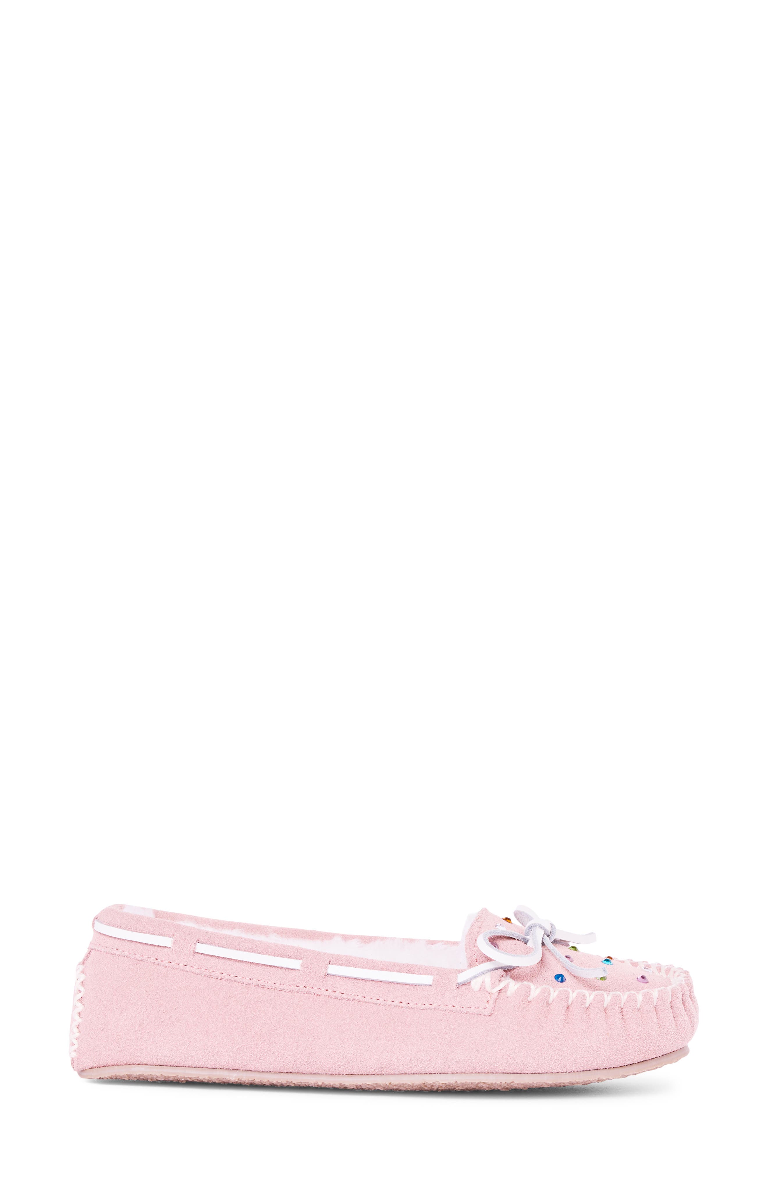 Cally Rhinestone Faux Fur Lined Slipper, Alternate, color, BLUSH