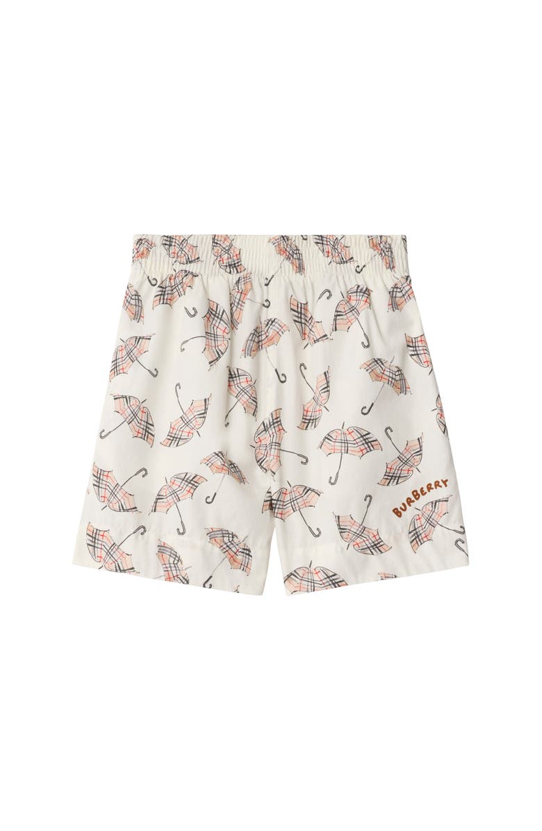 Burberry Umbrella Cotton Shorts, Main, color, Calico White