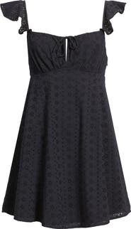 BP. Eyelet Flutter Sleeve Minidress