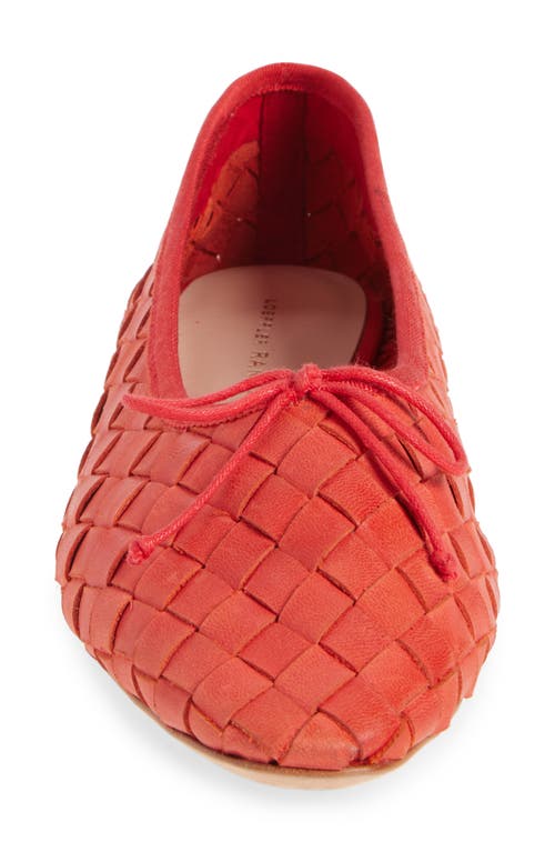 Shop Loeffler Randall Landry Woven Ballet Flat In Red